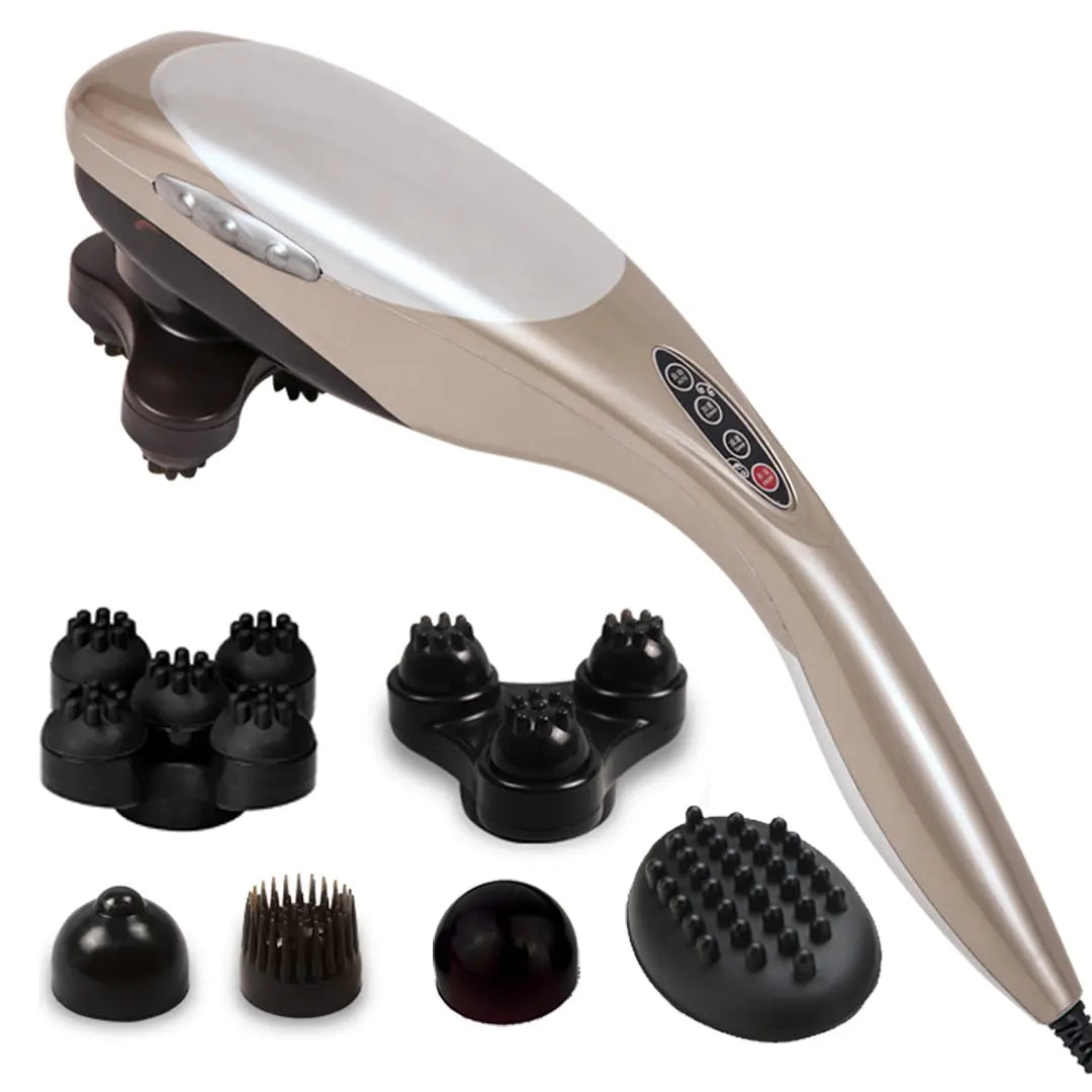 SOGA Hand Held Full Body Massager with 6 attachments Back Pain Therapy SOGA
