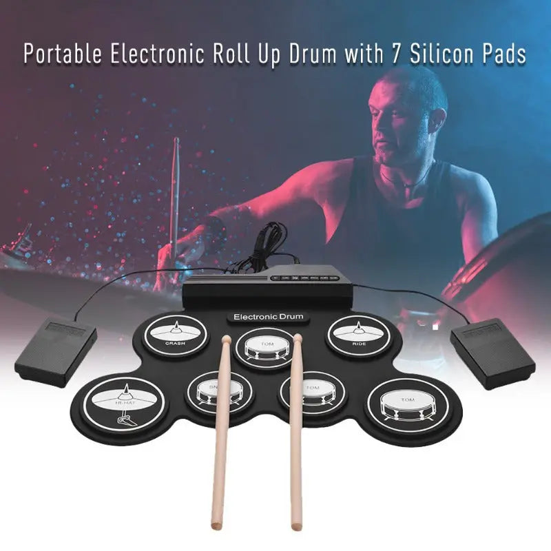 NNETM Foldable USB Electronic Drum Set with Pads NNETM