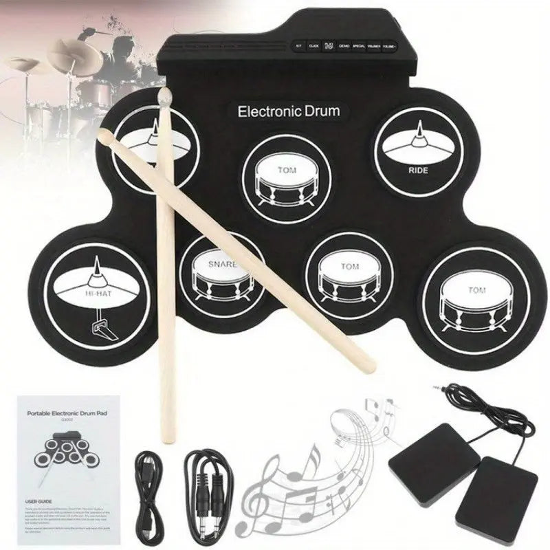 NNETM Foldable USB Electronic Drum Set with Pads NNETM
