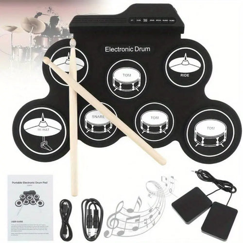 NNETM Foldable USB Electronic Drum Set with Pads NNETM