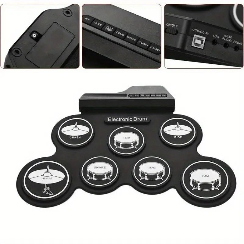 NNETM Foldable USB Electronic Drum Set with Pads NNETM