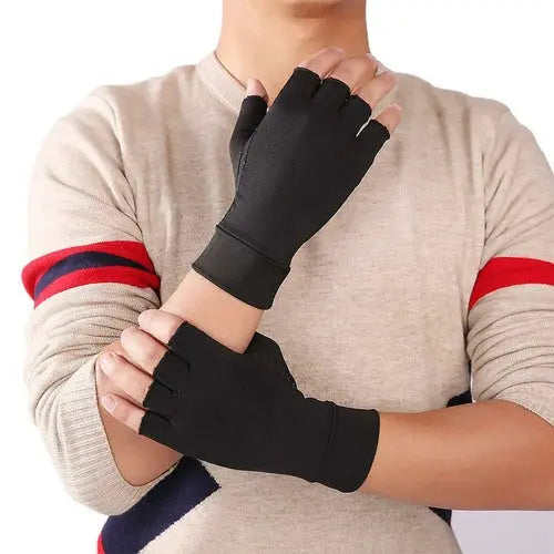 Compression Arthritis Glove Unisex Joint Pain Relief Half Finger Brace ANI VITALS