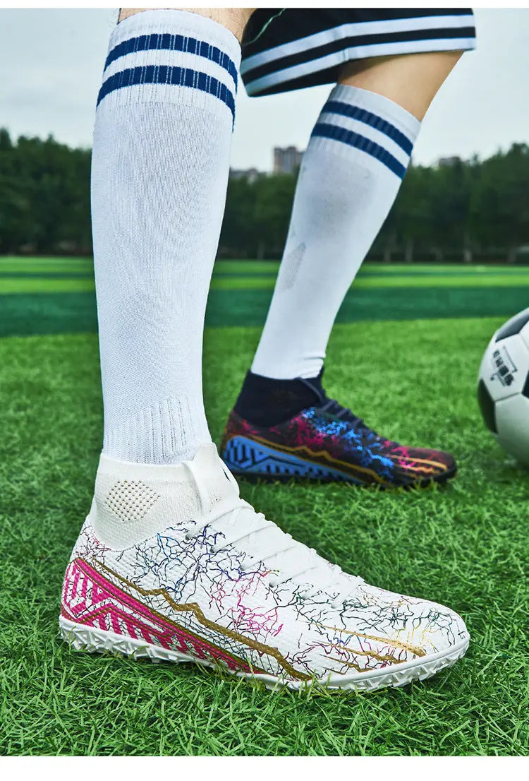 High-top Youth Spike Turf Soccer Shoes Dropshipman