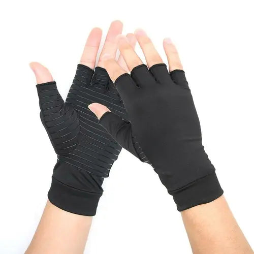 Compression Arthritis Glove Unisex Joint Pain Relief Half Finger Brace ANI VITALS