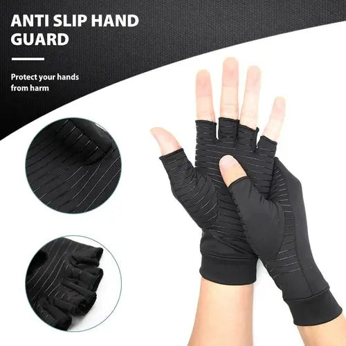Compression Arthritis Glove Unisex Joint Pain Relief Half Finger Brace ANI VITALS