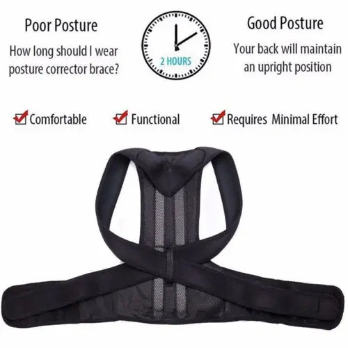 Adjustable Posture Corrector Low Back Support Shoulder Brace Belt For ANI VITALS