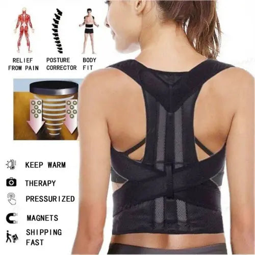 Adjustable Posture Corrector Low Back Support Shoulder Brace Belt For ANI VITALS