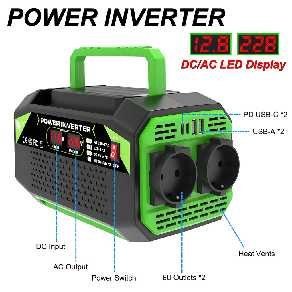 Car Power Inverter DC 12V to AC 220V TM
