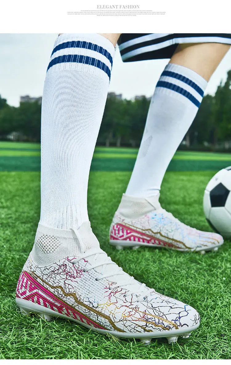 High-top Youth Spike Turf Soccer Shoes Dropshipman
