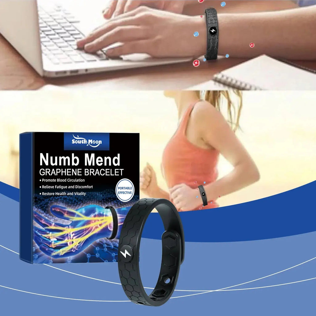 NNEOBA 2pcs Energy Therapy Bracelets Circulation Support Black NNEOBA