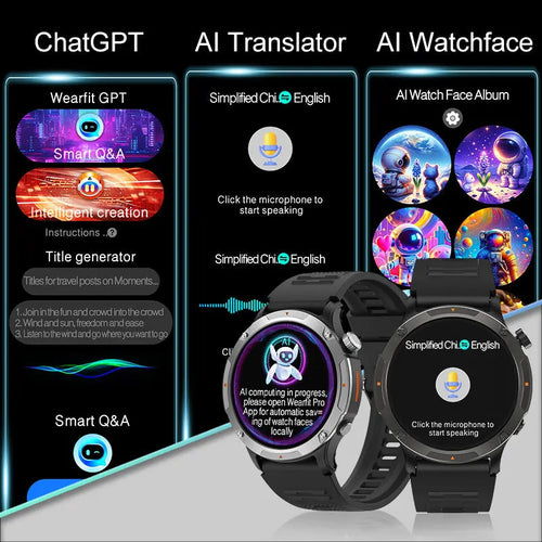 Smartwatch with GPS and AI - AI-Powered Health Coach, 24/7 Heart Rate & Sleep Tracking, 7-Day Battery WAUTTON