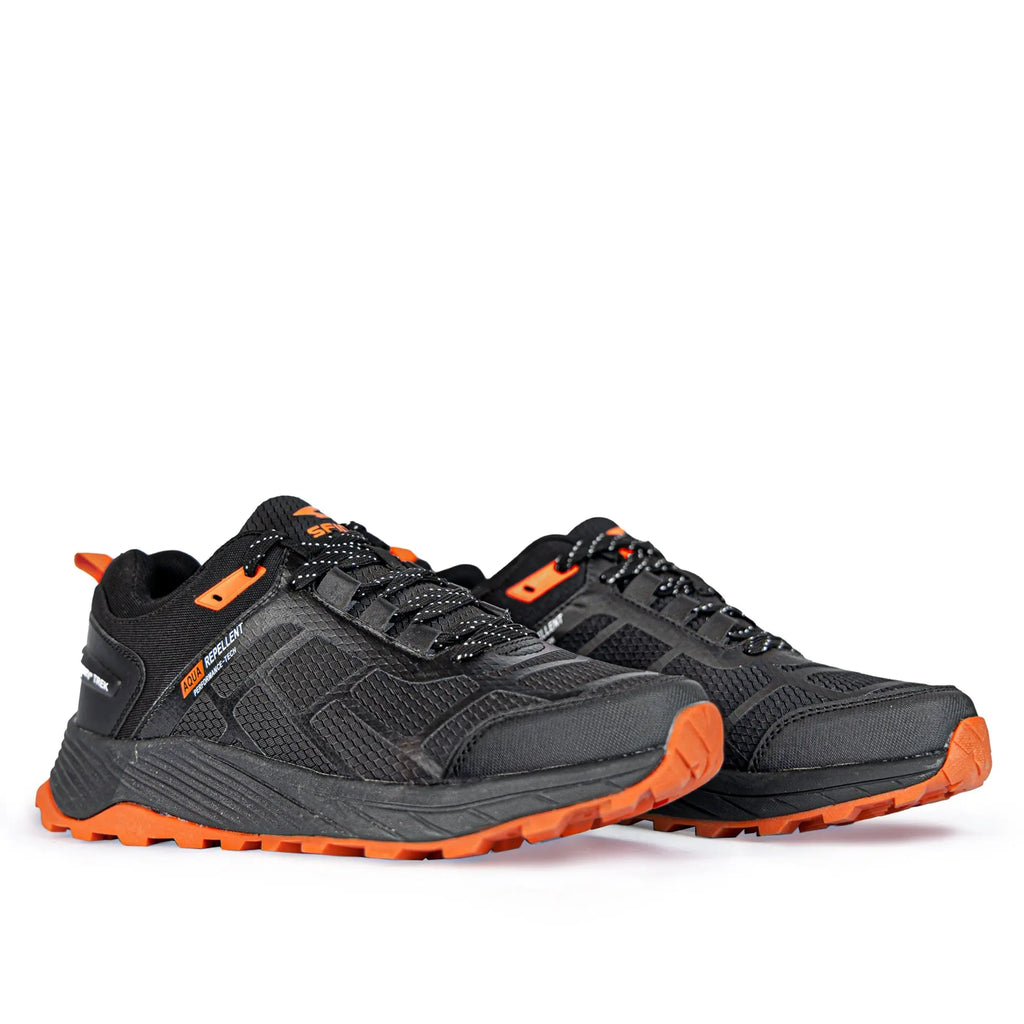 Alpine Mens Trail Shoe - Black/Orange Sfida