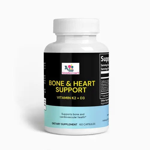 Supplement bottle labeled 'Bone & Heart Support' by 'Vendercart' 