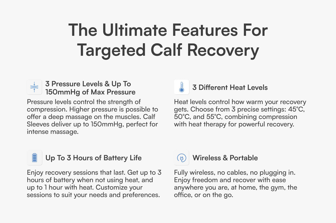 Air Compression Calf Sleeves – Heat & Massage by Aerify | Wireless Recovery