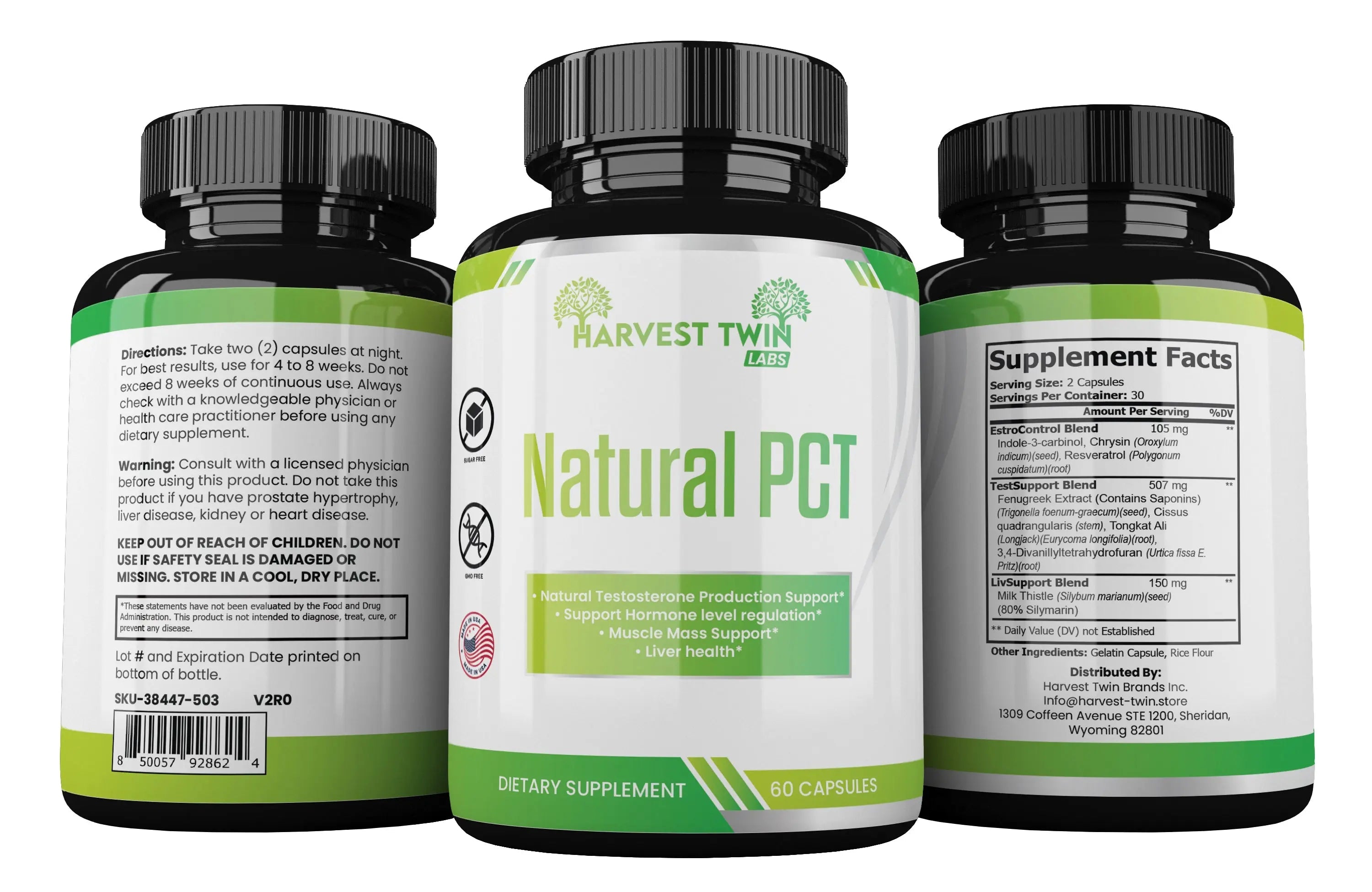 Natural PCT Testosterone Booster | Harvest Twin Labs