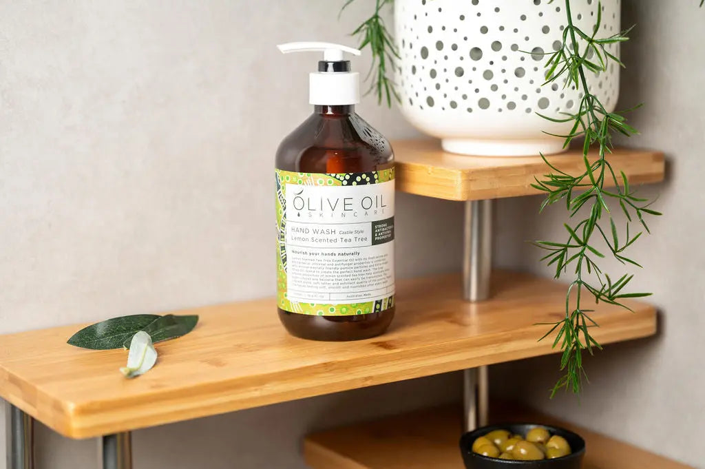 Hand Wash, Castile Style, Lemon Scented Tea Tree 500ml The Olive Oil Skincare Company