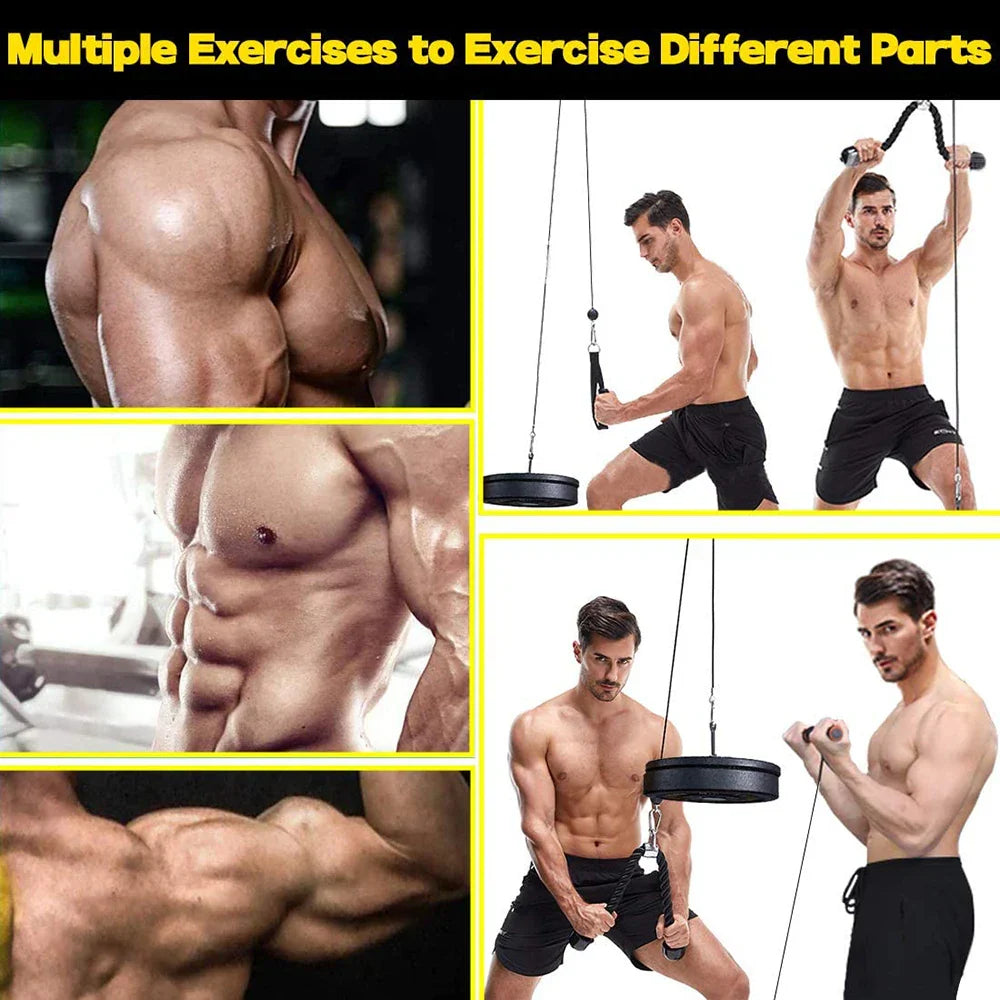 Fitness Pulley Cable Machine System Black