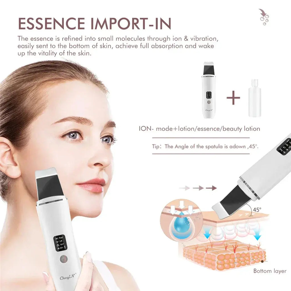 Ultrasonic Skin Scrubber, EMS Massager, LED Light Therapy Beauty - Illuminate, Lift, and Rejuvenate Your Skin OBA
