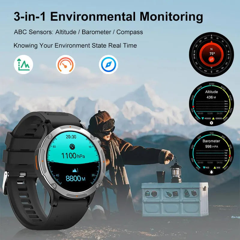 Smartwatch with GPS and AI - AI-Powered Health Coach, 24/7 Heart Rate & Sleep Tracking, 7-Day Battery WAUTTON