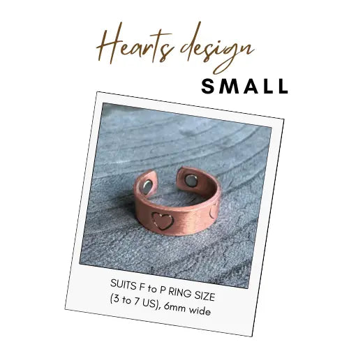 Pure Copper Magnetic Therapy Ring - Hearts Design A Better Mind. Body. Spirit.