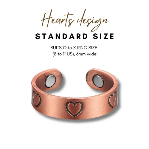 Pure Copper Magnetic Therapy Ring - Hearts Design A Better Mind. Body. Spirit.