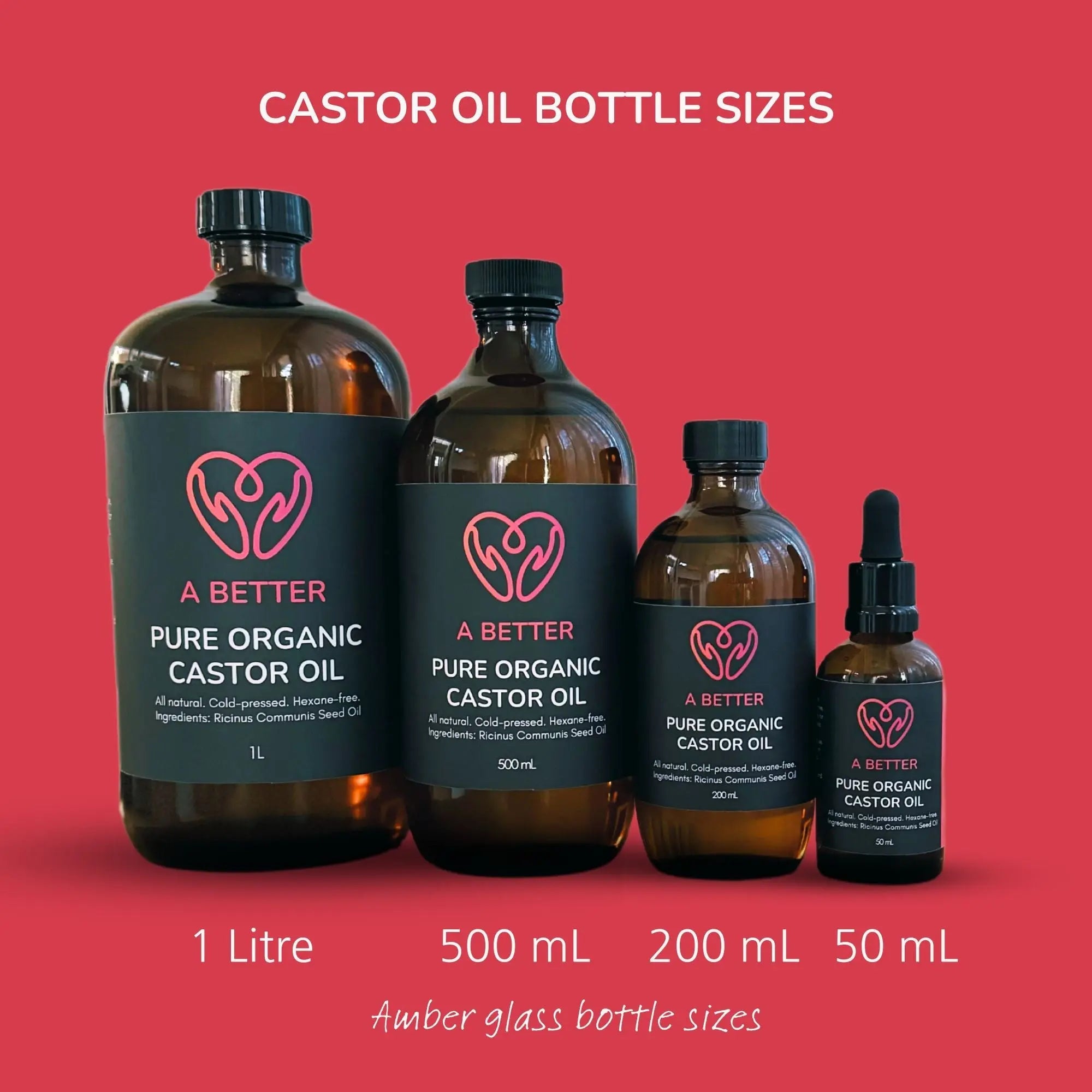 Pure Organic Castor Oil - Amber Glass Bottle A Better Mind. Body. Spirit.