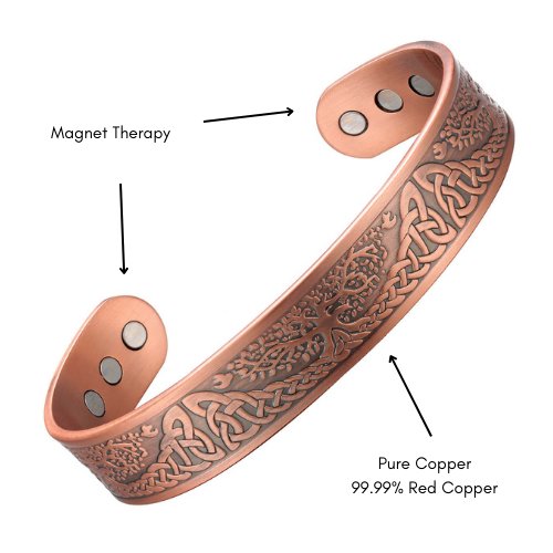 Pure Copper Magnetic Therapy Bracelet - Tree of Life Design